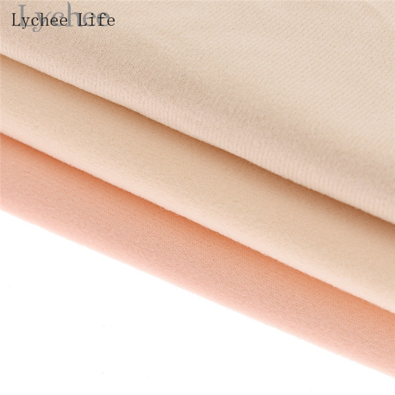 Lychee Life Doll Skin Fabric Solid Color Plush Cloth DIY Patchwork Sewing Supplies Accessories