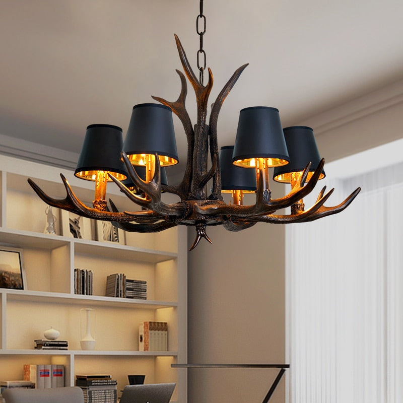 Retro Antlers LED Chandelier Table Dining Living Room Kitchen Accesories Pendant Lamp Home Decoration Interior Lighting Fixture Dsers