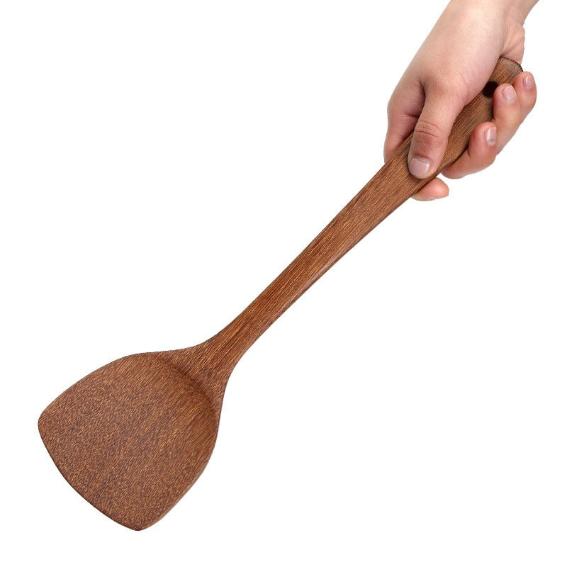 Wooden Spatula Kitchen Nonstick Dedicated Wooden Kitchenware Heat Resistant Wooden Cooking Shovel Spoon Dsers