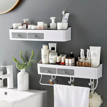 Punch-free Bathroom Organizer Rack Shampoo Cosmetic Storage Rack Bath kitchen Towel Holder Household Items Bathroom Accessories Dsers