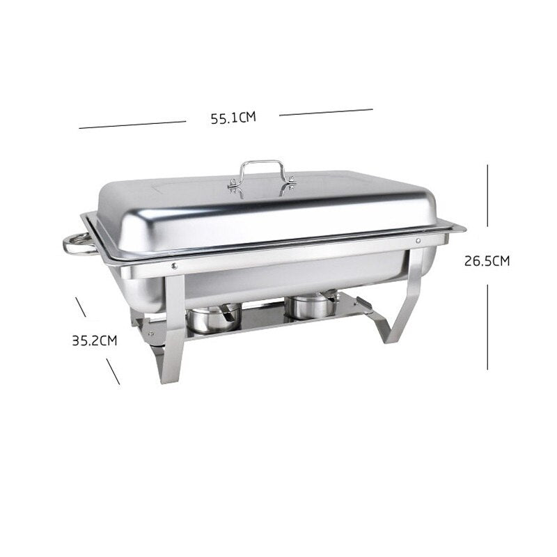 Stainless Steel Square Heating Buffet Stove Buffy Furnace Breakfast Insulation Furnace Restaurant Food Holding for Wedding Dsers