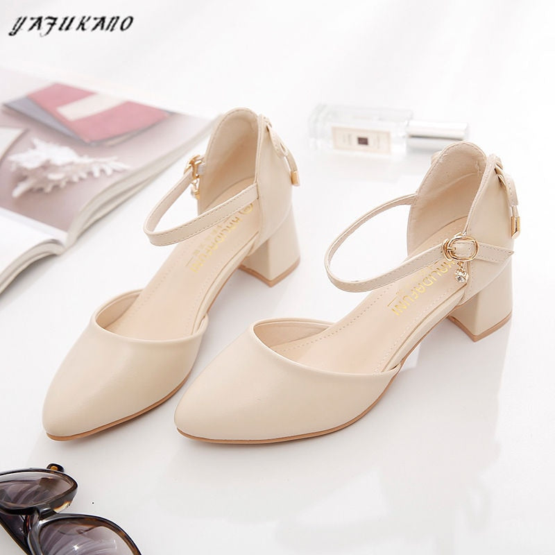 Women's Low Heel Dress Shoes with Thin Bow Strap Dsers