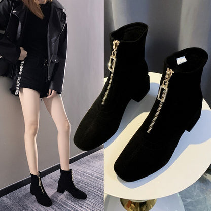 Women's Ankle Boots with Square Heel Dsers