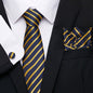 Men's Silk Tie Handkerchief and Cufflinks Set Dsers