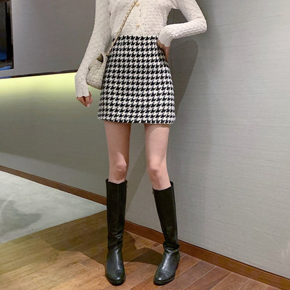 Women's Houndstooth Mini Skirt Dsers