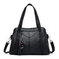 Women's PU Leather Handbag with Handle and Tassle Dsers