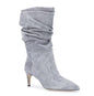 Women's Retro Pointed Toe Pleated Stiletto Boots Dsers