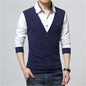 Men's  Long Sleeve Mock Dress Shirt and Sweater Vest Combo Dsers