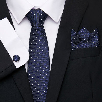 Men's Silk Tie Handkerchief and Cufflinks Set Dsers