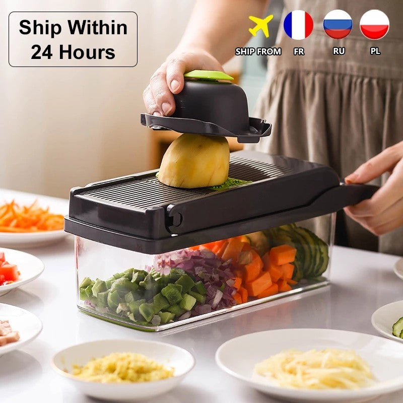 Vegetable Slicer Chopper Multifunctional Fruit Potato Carrot Peeler Grater Cutter Shredded Tool Kitchen Accessories  7 In 1 Set Dsers