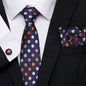 Men's Silk Tie Handkerchief and Cufflinks Set Dsers