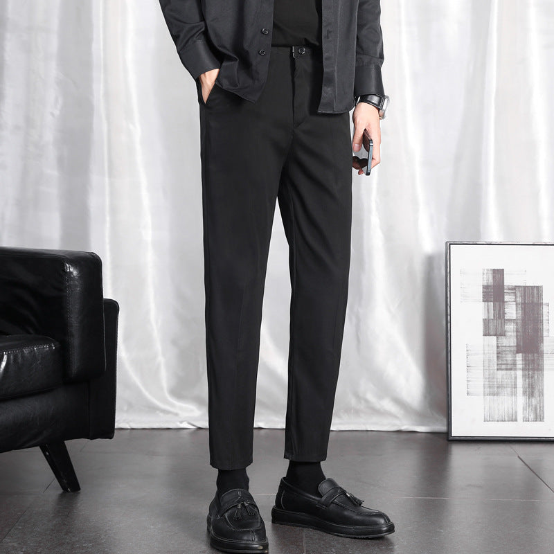 Spring and summer thin section, small suit trousers, men, Korean version, casual men, slim, nine points, suit trousers DropShipMan