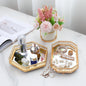 Mirror Glass Tray Nordic Style Golden Iron Storage Tray Fruit Tray Home Living Room Light Luxury Decoration Ornaments SupDropshipping