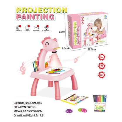 ⚠️🚨🔊 Children's Smart Projection Writing Board Toy Writing Graffiti Board Children's Painting Multifunctional Light And Music Projection Table SupDropshipping