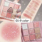 Nine-color Eye Shadow Palette Iris Purple Glitter Pearly Eyeshadow Palette Fashion Korean Shiny Eye Shadow Charming Eye Makeup