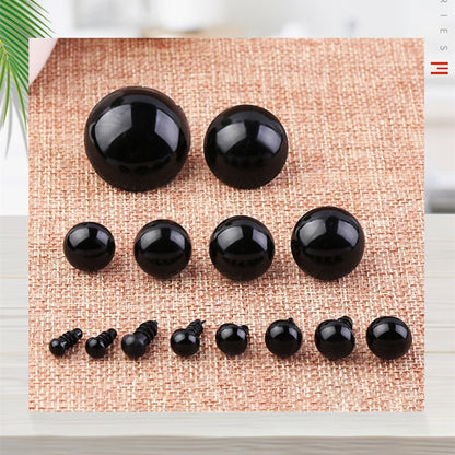 6-14mm Black Plastic Eye For Craft Doll Decoration Accessories Safety Eyes Amigurumi For Toy Animal Eye Doll Toys 50/100pcs