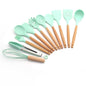 Silicone Cooking Utensils 11/12/13Pcs Kitchen Utensil Set Non-stick Spatula Wooden Handle with Storage Box Kitchen Appliances Dsers