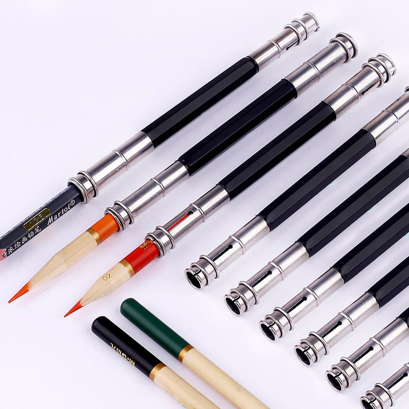 1 Pcs Adjustable Dual Head /Single Head Pencil Extender Holder Sketch School Office Painting Art Write Tool for Writing Gift