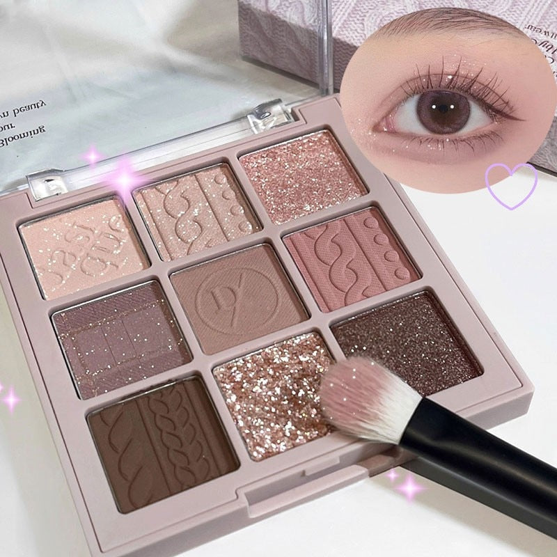 Milk Tea Pearlescent Matte Eye Shadow Palette Shimmer Paillette Waterproof Lasting EyeShadow Charming Korean Beatuy Cosmetics