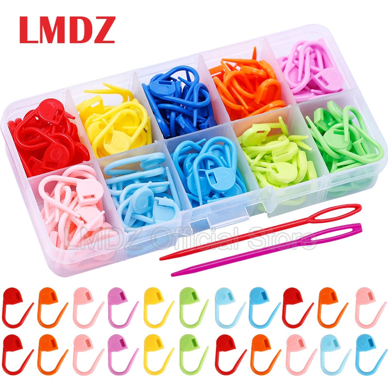 LMDZ 150/100/104 Pcs Locking Stitch Markers Colorful Plastic Knitting Crochet Locking Markers Crochet Needle Clip Hook Tool