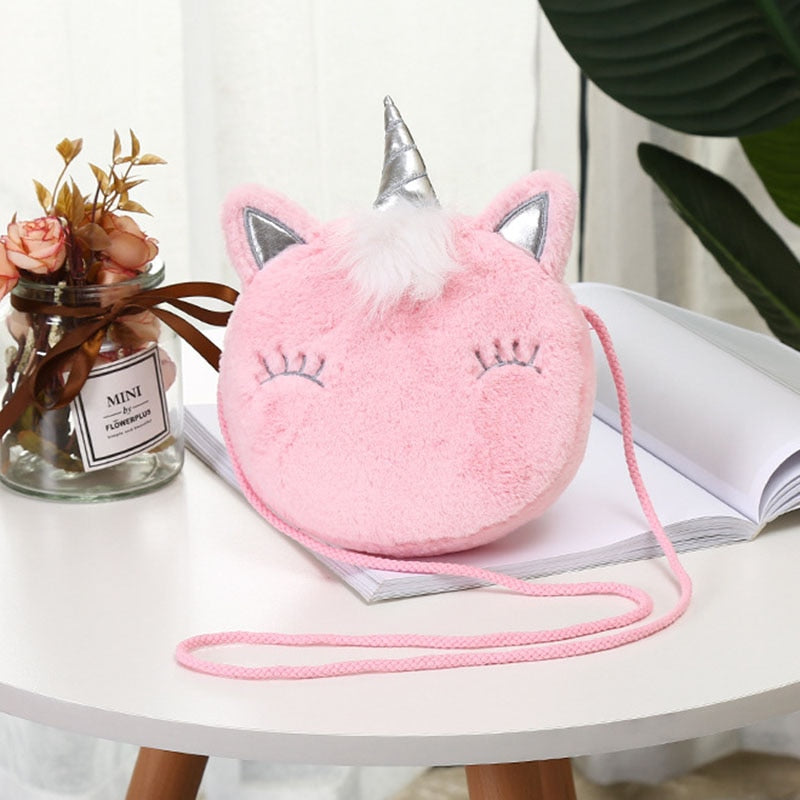 New Fashion Children Girls Shoulder Bag Cute Unicorn Animals Messenger Bag Kids Keys Coin Purse Cute Princess Mini Handbag