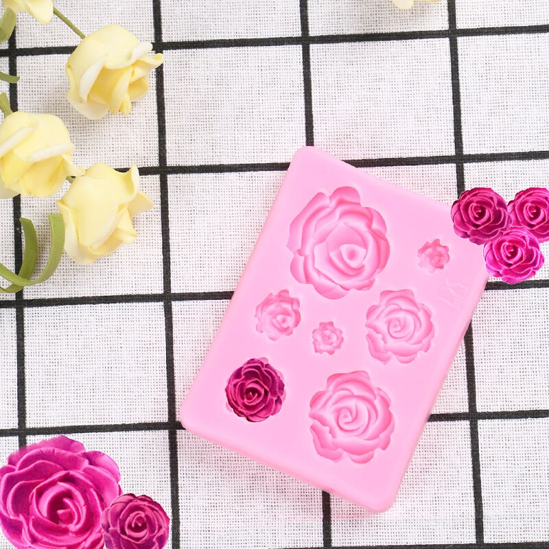 Rose Mold DIY Flower Baking Silicone Cake Decorating Tool Pastry Fondant Sugarcraft Mould Chocolate Biscuits Cookies Kitchen Dsers