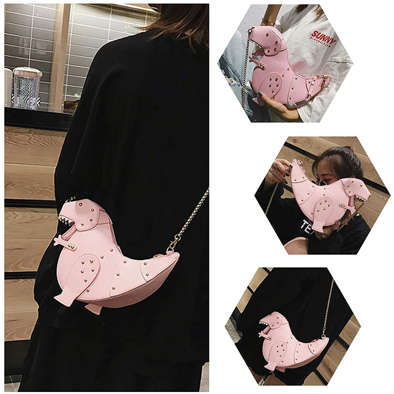 Women's Dinosaur Handbag with Chain Strap Dsers