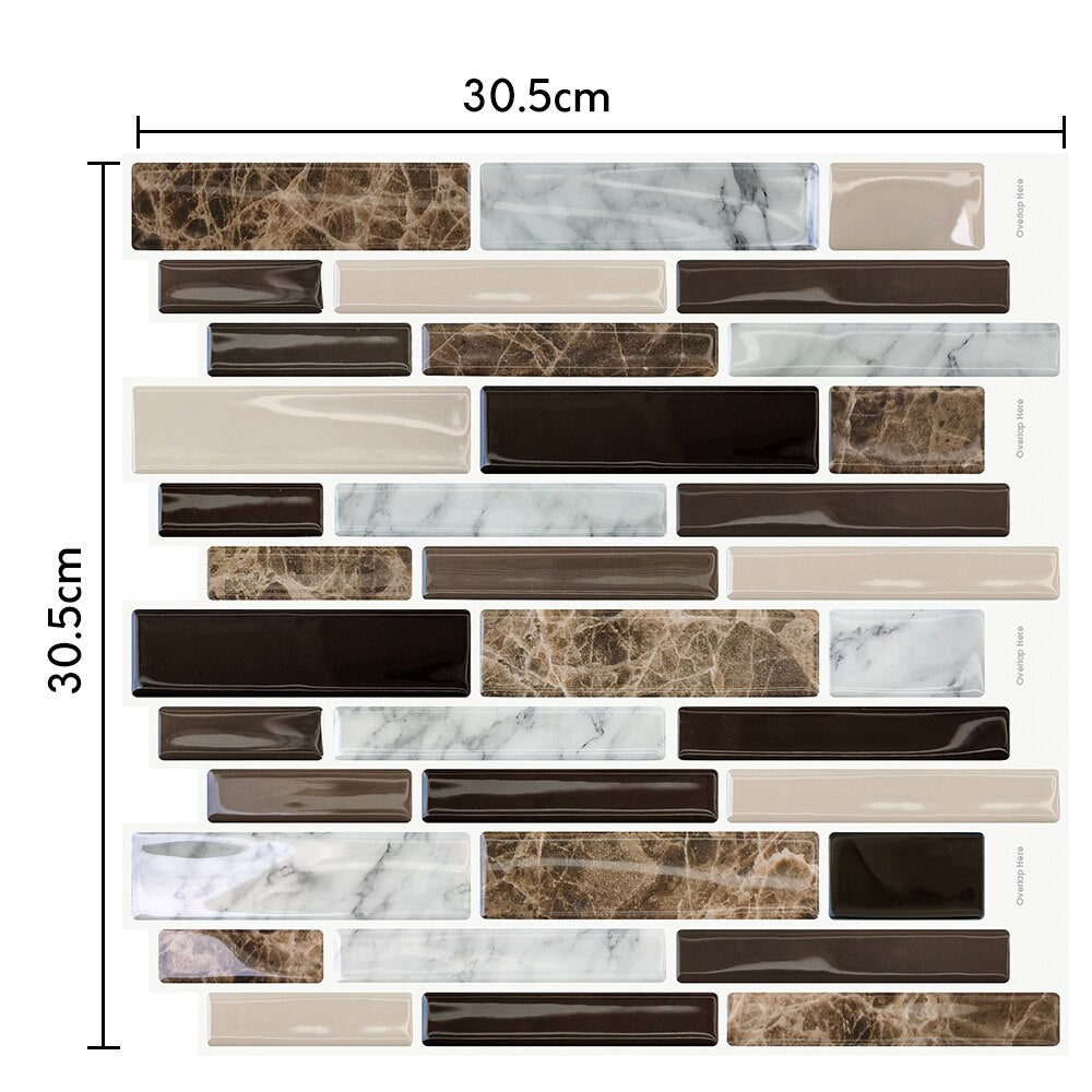 Mosaic Self Adhesive Backsplash Kitchen Bathroom Vinyl Wallpaper 3D Peel and Stick Wall Tiles Dsers