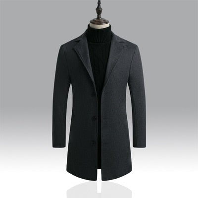 Men's Casual Long Trench Coat Dsers