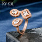 RAKOL Luxury Geometric Cubic Zirconia Open Rings for Women Fashion Anniversary Best Birthday Party Dress Trendy Jewelry Dsers