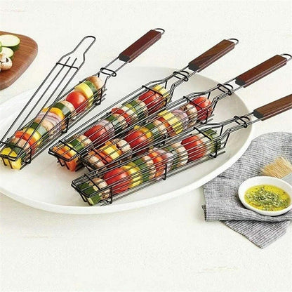 Camping barbecue BBQ Grilling Basket Charcoal grill Outdoors Grill tools Portable Nonstick Roasting  meat accessories picnic