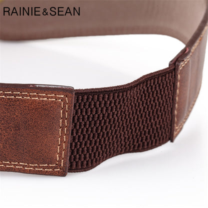 Women's Elastic Punk Rivet Waist Belt Dsers