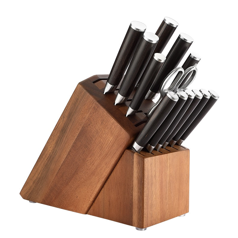 Professional Japanese style Damascus steel 15 pcs Kitchen Knife Set with Knives Accessories Holder Dsers