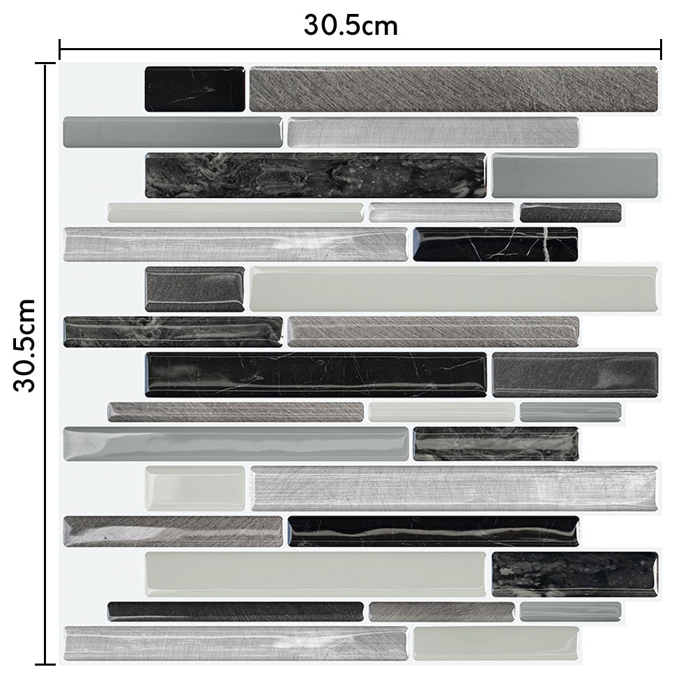 Mosaic Self Adhesive Backsplash Kitchen Bathroom Vinyl Wallpaper 3D Peel and Stick Wall Tiles Dsers