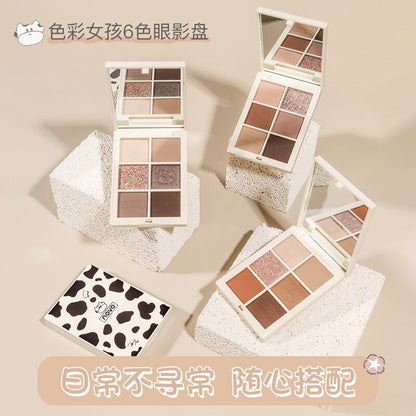 NOVO 6 Color Eyeshadow Glitter Shimmer Matte Lasting Professional Eye Shadow Powder Palette Makeup Korean Cosmetics Maquillaje