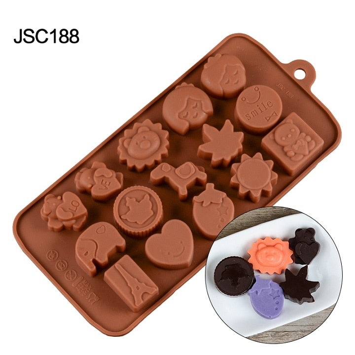 SILIKOLOVE 3D Chocolate Mold Silicone Chocolates Molds for Baking Nonstick Jelly Pudding Sugarcraft Mould DIY Kitchen Bakeware Dsers