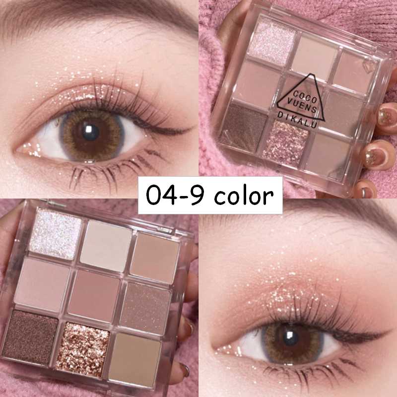 Nine-color Eye Shadow Palette Iris Purple Glitter Pearly Eyeshadow Palette Fashion Korean Shiny Eye Shadow Charming Eye Makeup