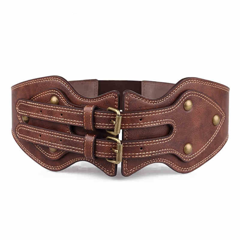 Women's Elastic Punk Rivet Waist Belt Dsers