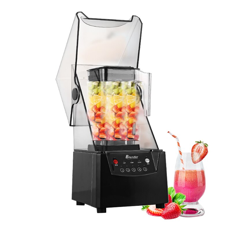 Smoothie Machine Commercial Hood Soundproof Cooking Machine Silent Mixer Milk Tea Shop Smoothie Crushed Ice Juicer Dsers