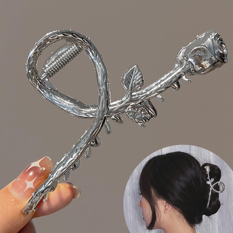 Pearl Hair Claw Set Clip for Women Gold Color Hairpins Metal Hair Accessories Geometric Hollow Pincer Barrette Crystal Clip Big Dsers