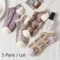 5 Pairs/ Lot Woman Socks Harajuku Retro Embroidery Spring Kawaii Cute Socks Lolita Socks Lace Flower Crew Socks Christmas Gift