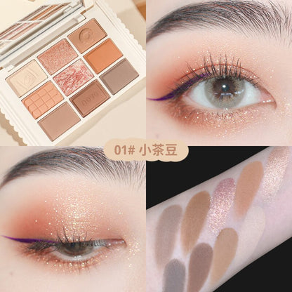 NOVO 9 Color Glitter Matte Eyeshadow Palette Shimmer Shiny Eyeshadows Pallet Highlighter Powder Bronzer Female Beauty Eye Makeup