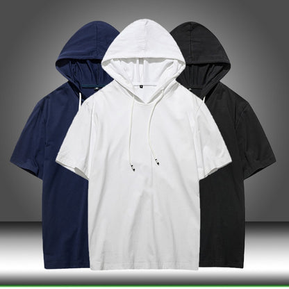 Men's Causal Hooded Short Sleeved T-Shirt Good for Sports Dsers