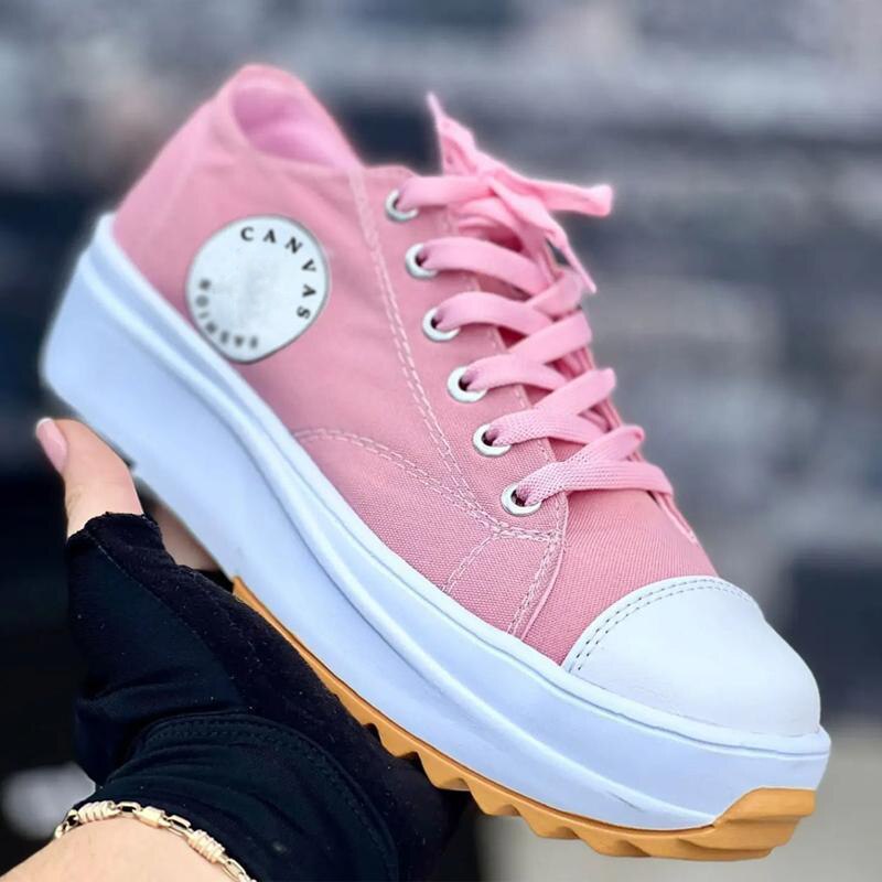 Women's Thick Soled Platform Canvas Sneakers Dsers