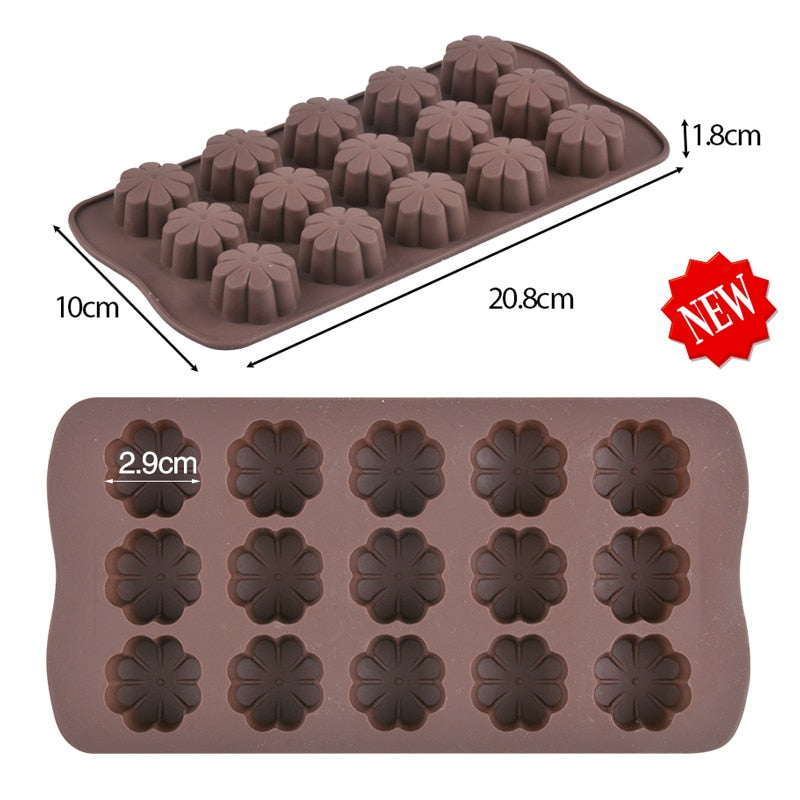 SILIKOLOVE 3D Chocolate Mold Silicone Chocolates Molds for Baking Nonstick Jelly Pudding Sugarcraft Mould DIY Kitchen Bakeware Dsers