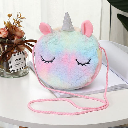 New Fashion Children Girls Shoulder Bag Cute Unicorn Animals Messenger Bag Kids Keys Coin Purse Cute Princess Mini Handbag