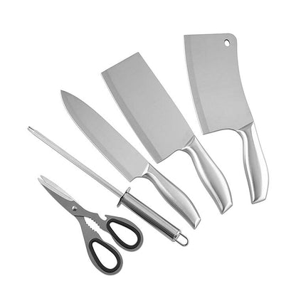 Stainless Steel Kitchen Knives Set Tools Kitchen Knife Scissors Knife Sharpener Chef Slicer Nakiri Paring Chopping Knife Holder Dsers