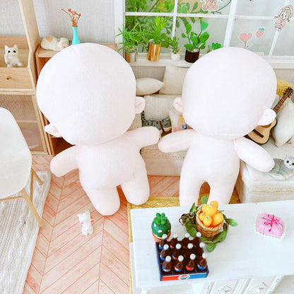 15/20cm DIY Plush Doll Normal/Fat Cotton Doll Body NO Attribute Kits Blank Unembroidery 20cm Plush Attribute Dolls Girls Gifts