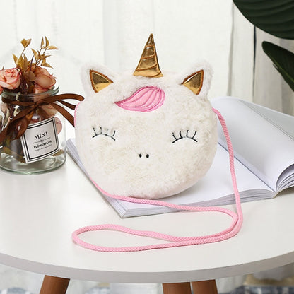 New Fashion Children Girls Shoulder Bag Cute Unicorn Animals Messenger Bag Kids Keys Coin Purse Cute Princess Mini Handbag