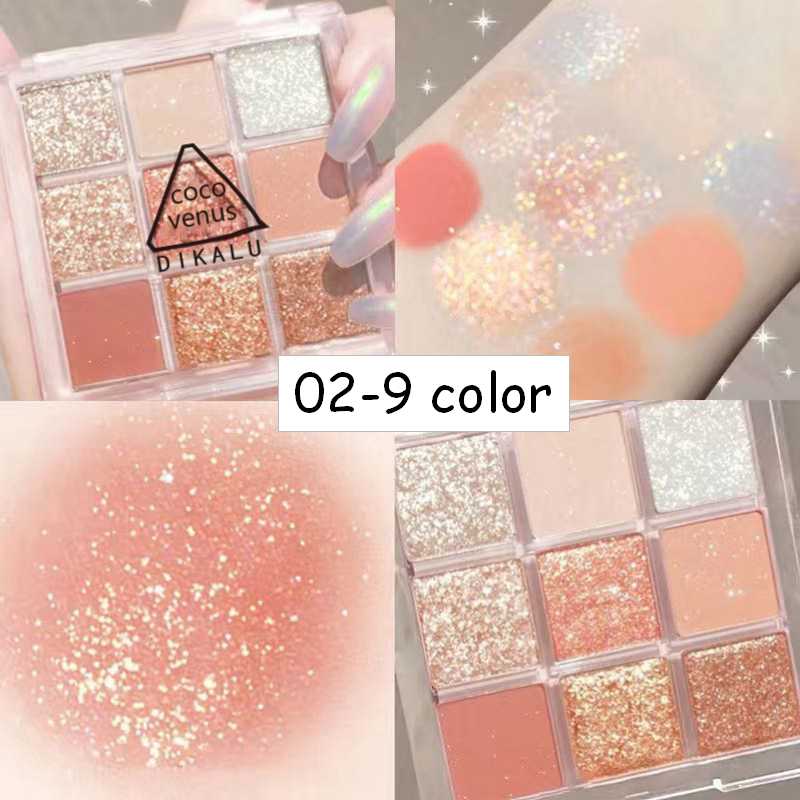 Nine-color Eye Shadow Palette Iris Purple Glitter Pearly Eyeshadow Palette Fashion Korean Shiny Eye Shadow Charming Eye Makeup